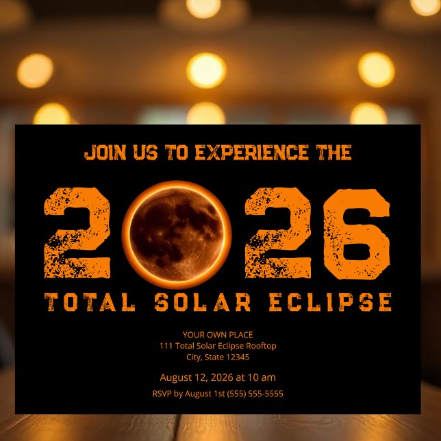 Total solförmörkelse 2026-händelse flygblad (Total Solar Eclipse 2026 Event Flyer)