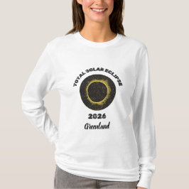 Total solförmörkelse 2026 Kvinnor Långärmad T Shirt