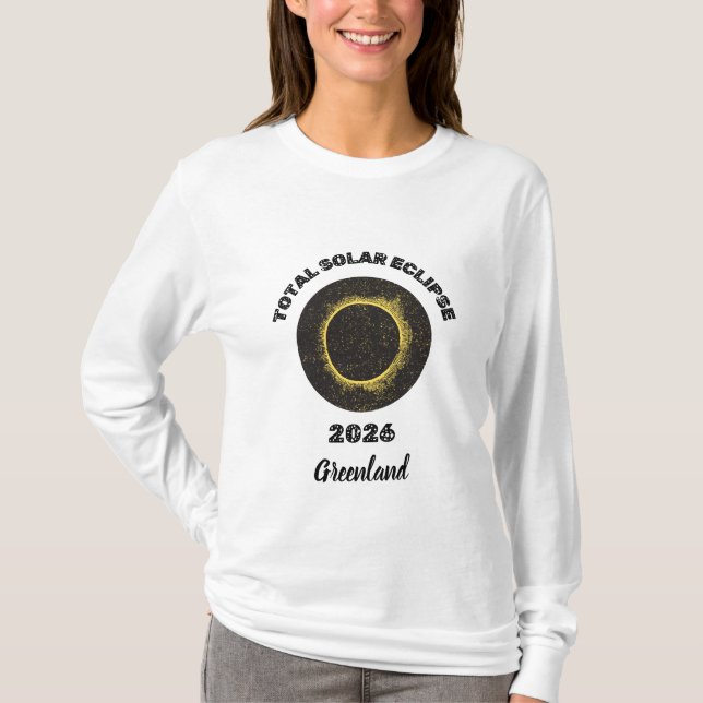 Total solförmörkelse 2026 Kvinnor Långärmad T Shirt (Framsida)