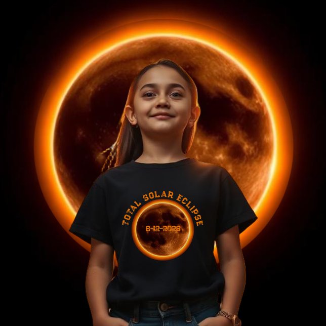 Total solförmörkelse 2026 t shirt (Total Solar Eclipse 2026 T-Shirt Kids)