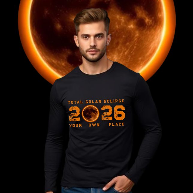 Total solförmörkelse 2026 t shirt (Total Solar Eclipse 2026 Long Sleeve T-Shirt Mens )