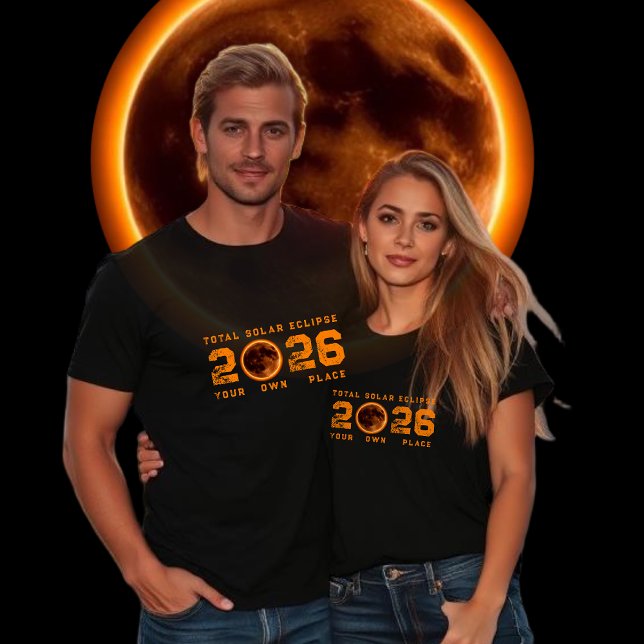 Total solförmörkelse 2026 T-Shirt (Total Solar Eclipse 2026 T-Shirt)
