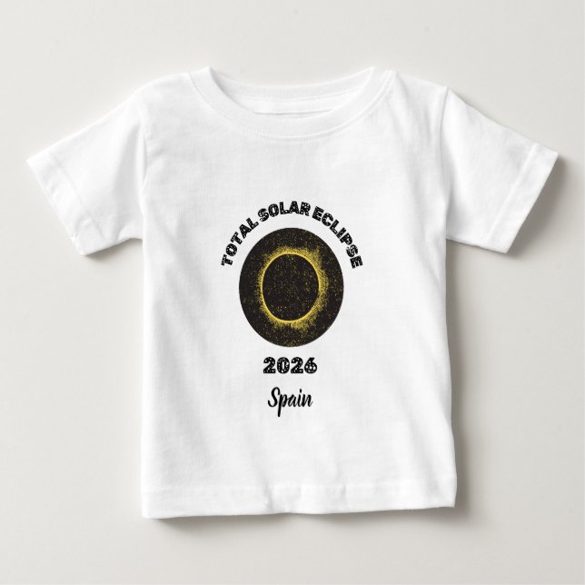 Total solförmörkelse 2026 Totalitet Baby T-Shirt (Framsida)