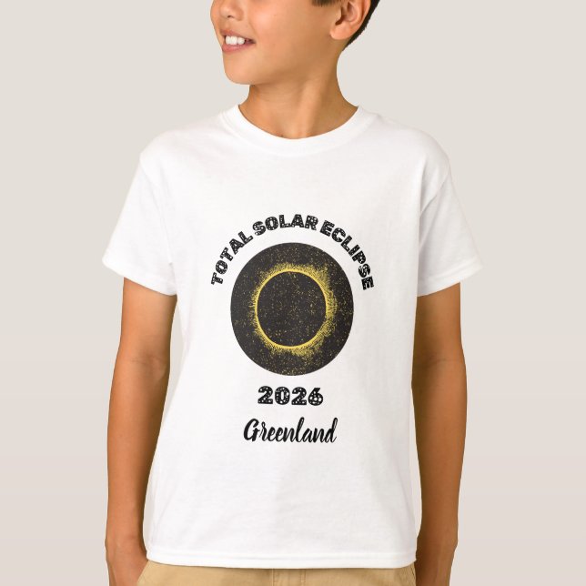 Total solförmörkelse 2026 Totalitet Barn T-Shirt (Framsida)