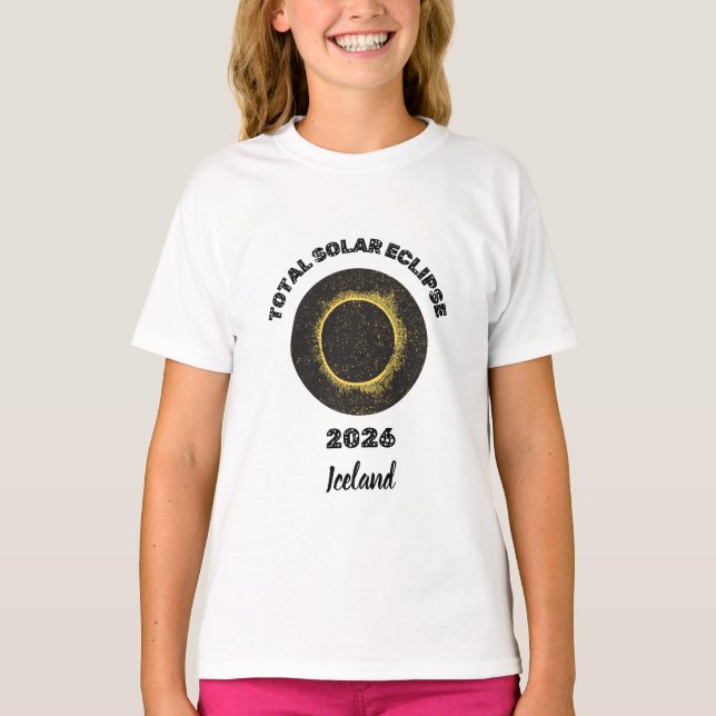 Total solförmörkelse 2026 Totality Girls T-Shirt (Framsida)