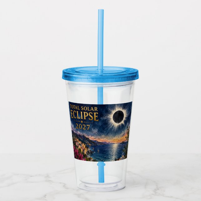 Total solförmörkelse 2027 Medelhavet  Take Away Mugg (Framsida)