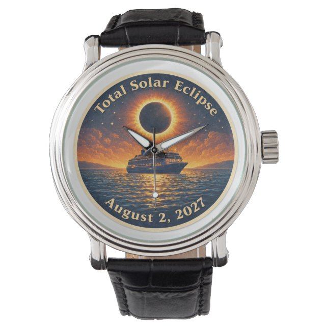 Total solförmörkelse 2 augusti 2027 kryssningsfart armbandsur (Framsida)