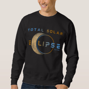 TOTAL SOLFÖRMÖRKELSE 8 APRIL 2024 SOLSYSTEMET LÅNG ÄRMAD TRÖJA
