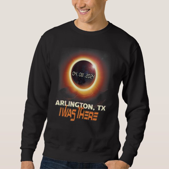 Total solförmörkelse Arlington Texas TX Lång Ärmad Tröja (Framsida)