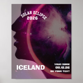 Total solförmörkelse augusti 2026 text anpassad poster