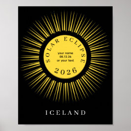 Total solförmörkelse augusti 2026 text personlig poster