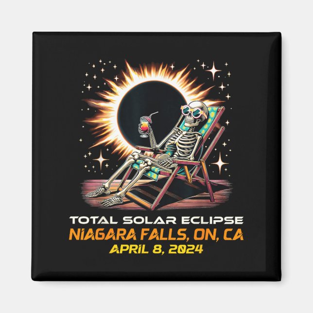 Total solförmörkelse av skelett Niagara Falls Onta Magnet (Framsidan)