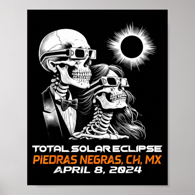 Total solförmörkelse av skelett Piedras Negras Poster (Framsidan)