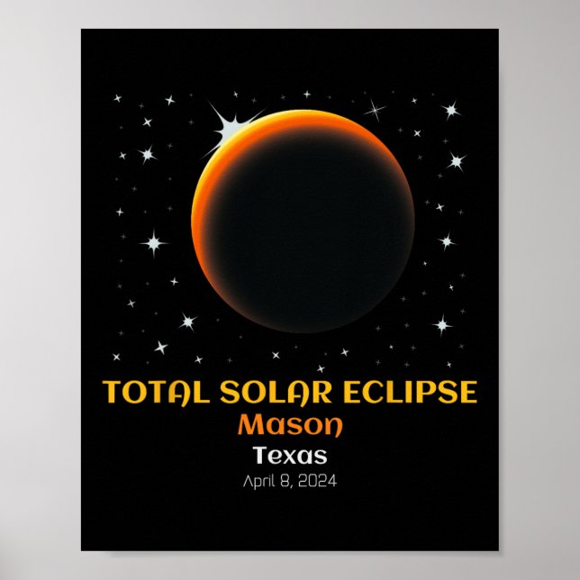 Total solförmörkelse den 8 april  poster (Framsidan)