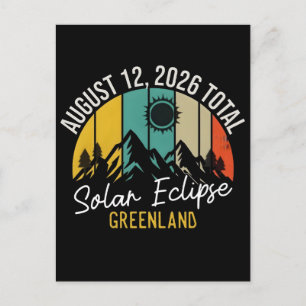 Total solförmörkelse Grönland 12 augusti 2026 Helg Vykort