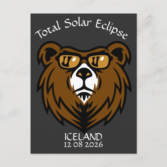 Total solförmörkelse Island Anpassad Vykort (Framsida)