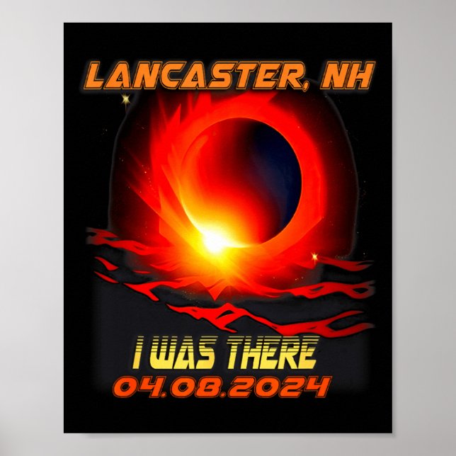 Total solförmörkelse Jag var där Lancaster New Ham Poster (Framsidan)
