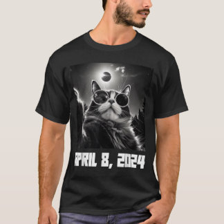 Total Solförmörkelse Katt Självporträtt Illustrati T Shirt