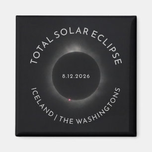 Total solförmörkelse Magnet Anpassad text Bilder