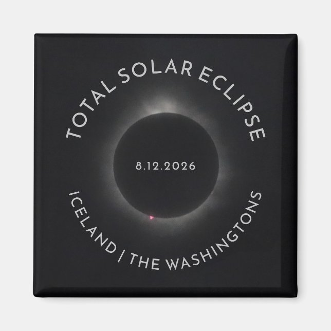 Total solförmörkelse Magnet Anpassad text Bilder (Framsidan)
