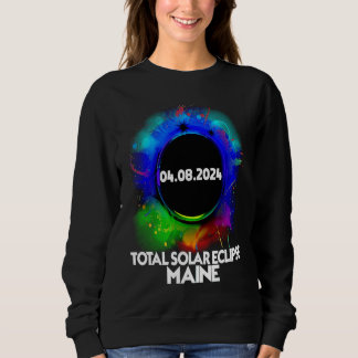 Total solförmörkelse Maine 2024 Färgrik Amerikansk T Shirt