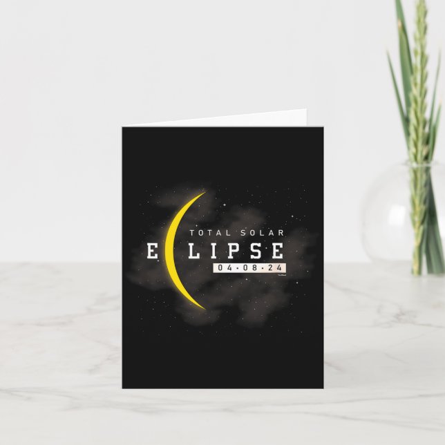 Total Solförmörkelse Moon Lover Illustration Kort (Framsida)