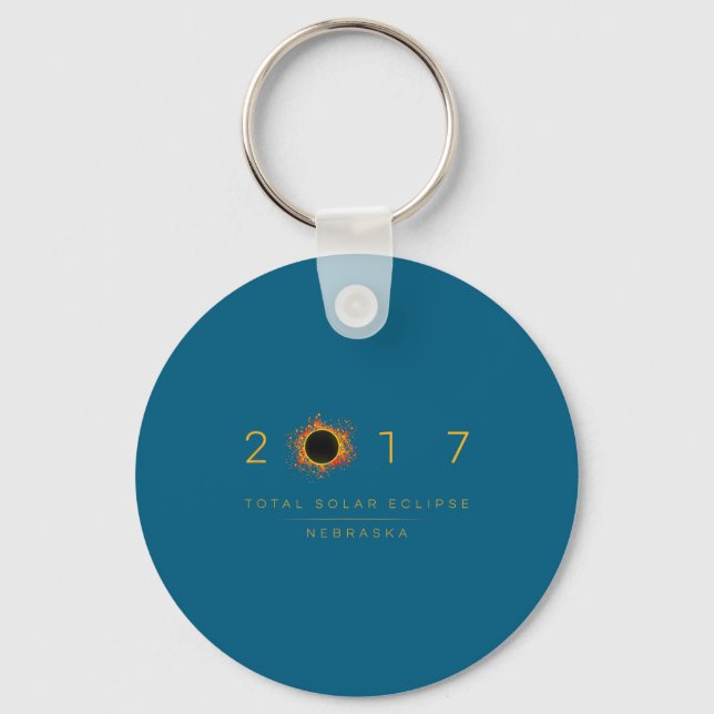 Total solförmörkelse Nebraska 2017 Illustration Nyckelring (Framsida)