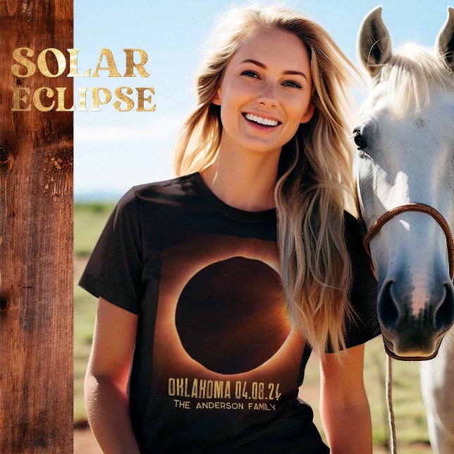 Total solförmörkelse Oklahoma 2024 Personlig T Shirt (Skapare uppladdad)