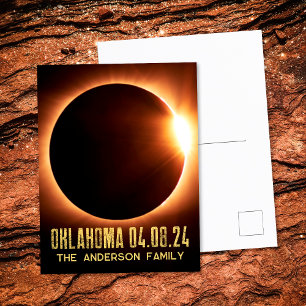 Total solförmörkelse Oklahoma 2024 Personlig Vykort