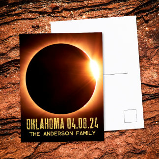 Total solförmörkelse Oklahoma 2024 Personlig Vykort