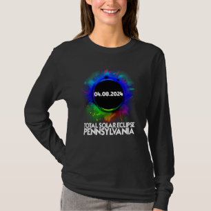 Total solförmörkelse Pennsylvania 2024 Färgglad To T Shirt