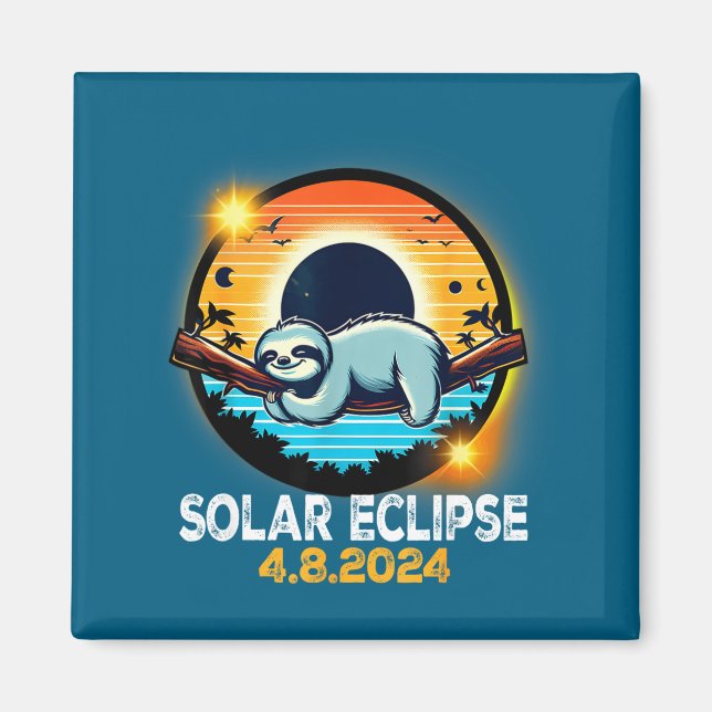 Total Solförmörkelse Sengångare Sol Illustration Magnet (Framsidan)
