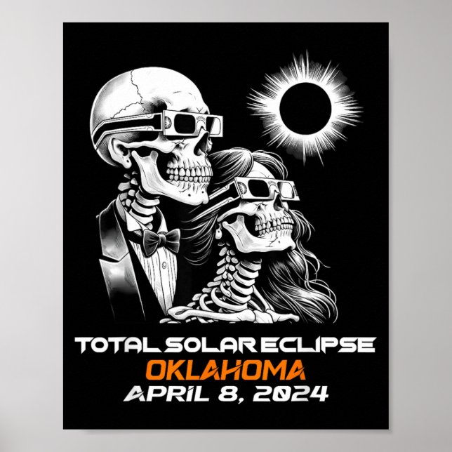 Total solförmörkelse skelett Oklahoma Ok Poster (Framsidan)