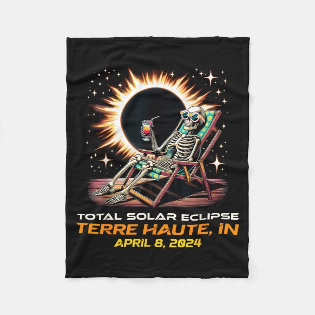 Total solförmörkelse skelett Terre Haute Indiana Fleecefilt (Framsidan)