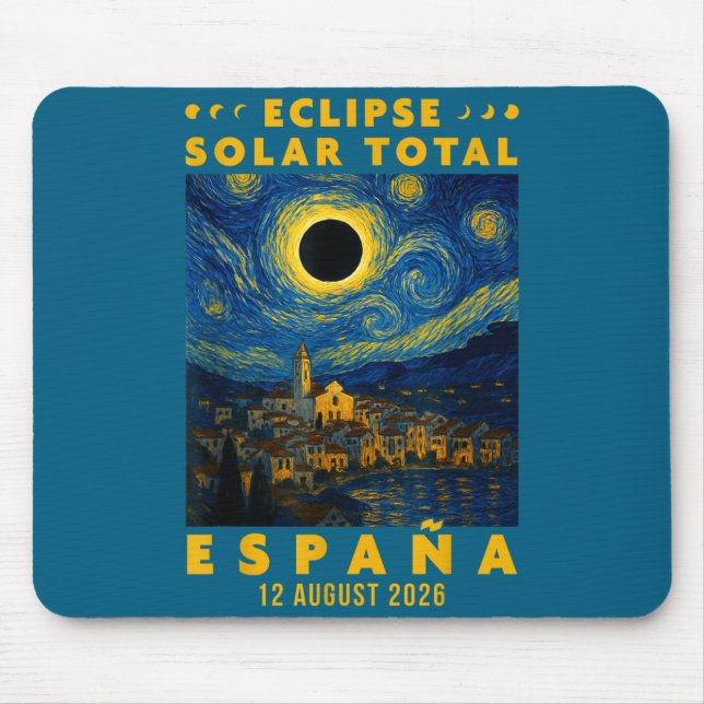 Total solförmörkelse Spanien 2026  Musmatta (Framsidan)