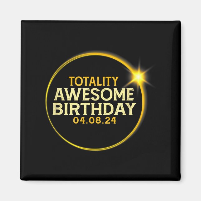 Total Solförmörkelse Totalitet Födelsedagsillustra Magnet (Framsidan)