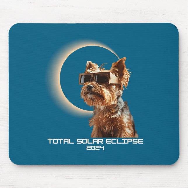 Total Solförmörkelse Yorkshire Terrier Illustratio Musmatta (Framsidan)
