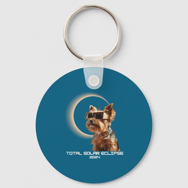Total Solförmörkelse Yorkshire Terrier Nyckelring (Framsida)