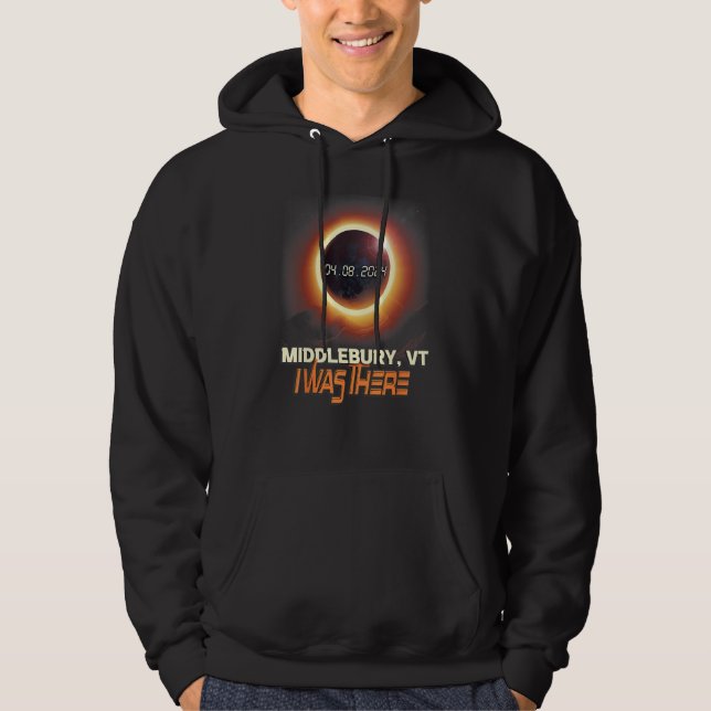 Total solförmörkning Middlebury Vermont VT Hoodie (Framsida)