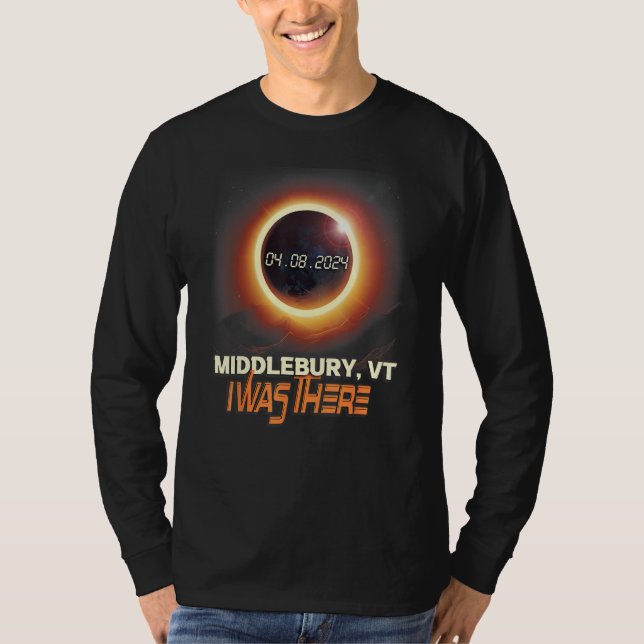 Total solförmörkning Middlebury Vermont VT T Shirt (Framsida)