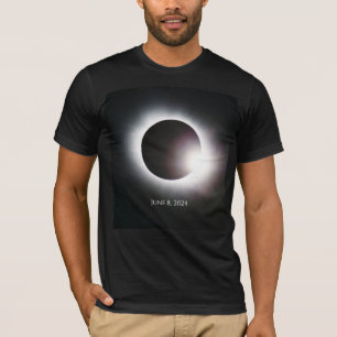 Total solnedgång 8 april 2024 måne sol t shirt