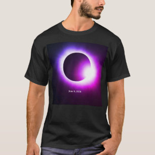 Total solnedgång 8 juni 2024 måne sol t shirt