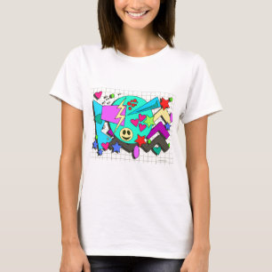 Total Vild Tecknad 90s Flashback Tecknad Mönster Tee