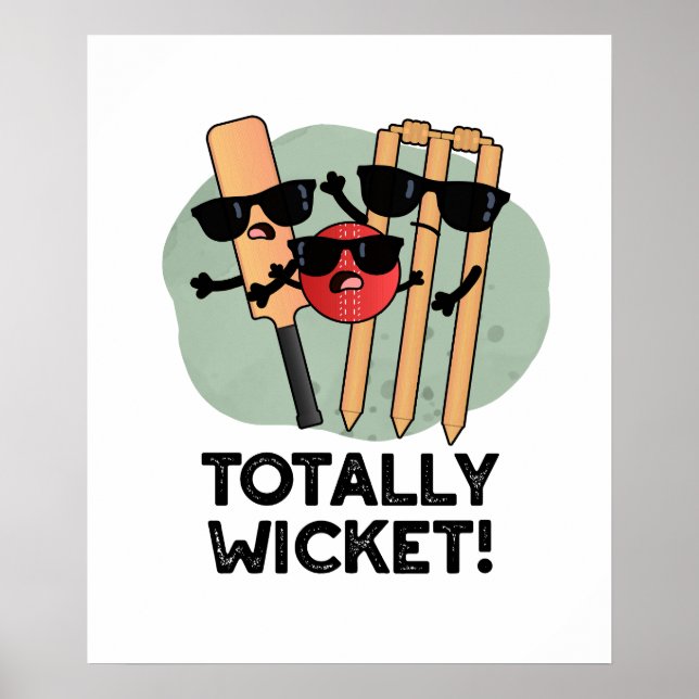 Total Wicket Funny Sports Cricket Pun Poster (Framsidan)