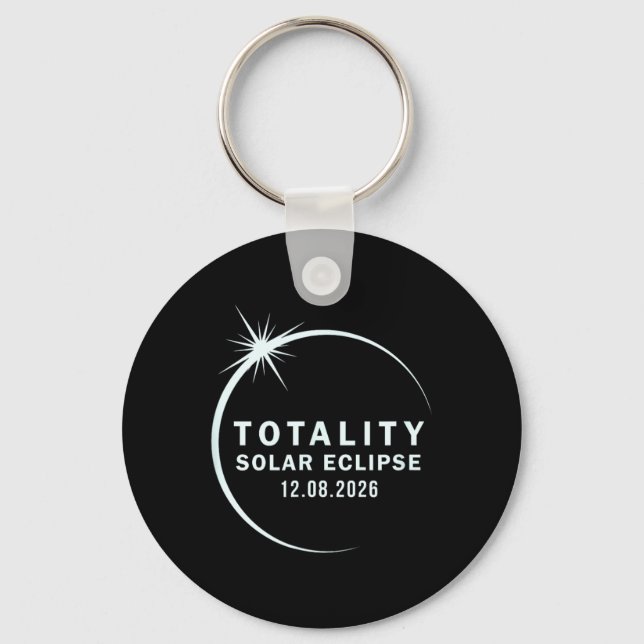 Totalitet 2026 Total solförmörkelse Nyckelring (Framsida)