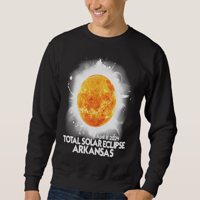 Totalitet Arkansas 2024 Total Solförmörkelse Ameri Lång Ärmad Tröja (Framsida)