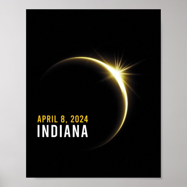 Totality 04 08 24 Total Solar Eclipse 2024 Indiana Poster (Framsidan)