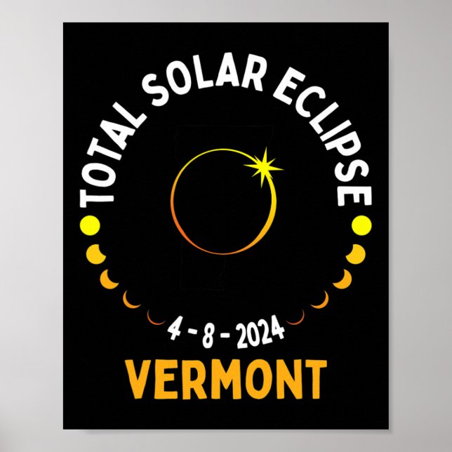 Totality 04 08 24 Total Solar Eclipse 2024 Vermont Poster (Framsidan)
