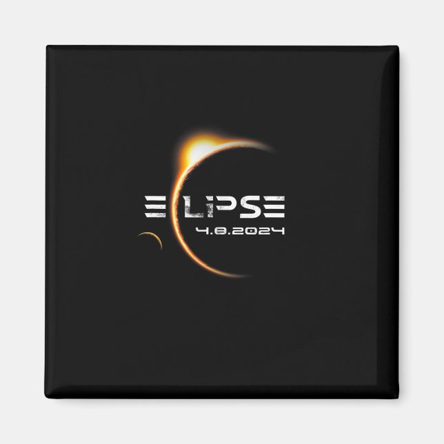 Totality 4.08.2024 Total Solar Eclipse 2024 Magnet (Framsidan)