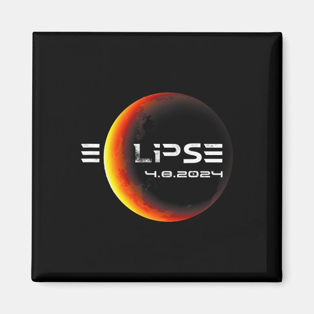Totality 4.08.2024 Total Solar Eclipse 2024 Magnet (Framsidan)